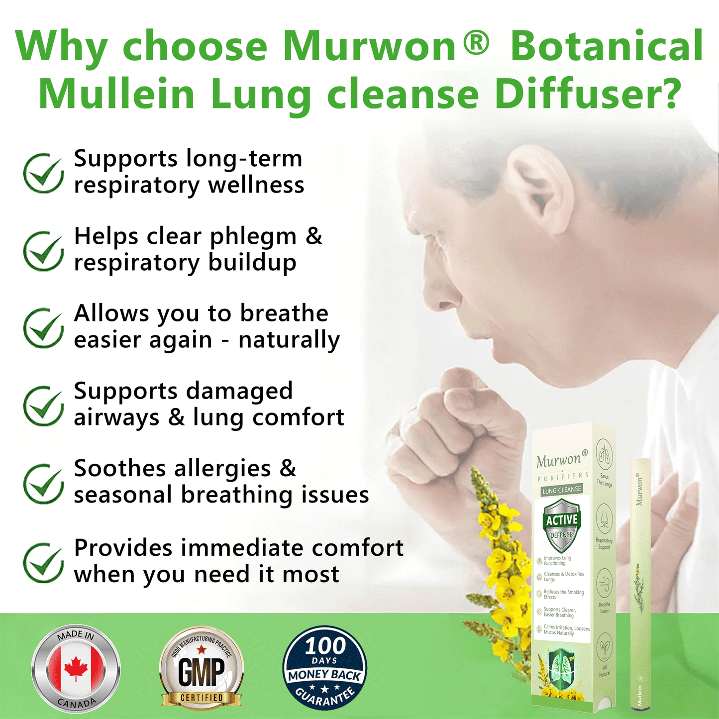 🇨🇦 𝐏𝐫𝐨𝐮𝐝𝐥𝐲 𝐂𝐚𝐧𝐚𝐝𝐢𝐚𝐧 𝗠𝗮𝗱𝗲 & 𝑺𝒉𝒊𝒑𝒑𝒆𝒅👑𝐌𝐮𝐫𝐰𝒐𝒏® 𝐁𝐨𝐭𝐚𝐧𝐢𝐜𝐚𝐥 𝐌𝐮𝐥𝐥𝐞𝐢𝐧 𝐋𝐮𝐧𝐠 𝐂𝐥𝐞𝐚𝐧𝐬𝐞 𝐃𝐢𝐟𝐟𝐮𝐬𝐞𝐫🔥(👨‍⚕️Cough, Pharyngitis, shortness of breath, sputum, stuffy nose, bronchitis, bronchitis, allergy symptoms, lung discomfort)2💕